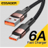 Essager 6A USB Type C 数据线适用于华为 P30 Pro 66W 快速充电线 USB-C 充电器数据线适用于三星 Realme Oneplus Poco F3